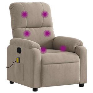 vidaXL Massagef&aring;t&ouml;lj taupe mikrofibertyg