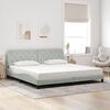 vidaXL Bed Frame with LED without Mattress Light Grey 200x200 cm Velvet