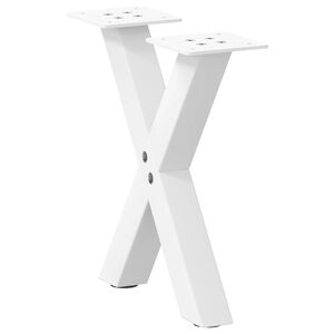 vidaXL Soffbordsben X-formade 2 st vita 30x(30-31) cm st&aring;l