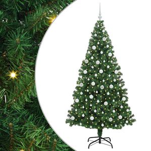 vidaXL Konstgjord julgran Gr&ouml;n 210 cm PVC och St&aring;l och Plast