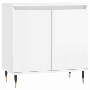 vidaXL Badrumssk&aring;p vit h&ouml;gglans 58x33x60 cm konstruerat tr&auml;