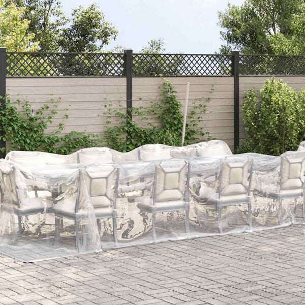 vidaXL Klar presenning med &ouml;ljetter 3x12 m polyeten