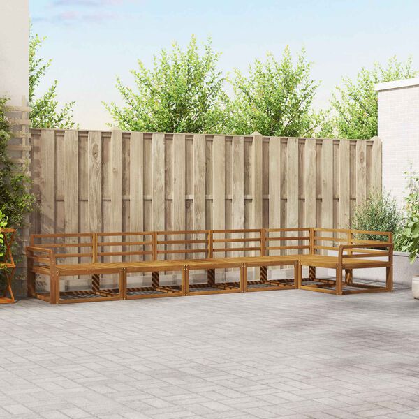 vidaXL Utomhussoffset 6 pcs Naturf&auml;rg Massivt Akaciatr&auml;