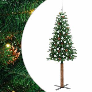 vidaXL Smal julgran med 300 LED-lampor Gr&ouml;n 210 cm PVC och solid furu