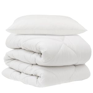 vidaXL Dunt&auml;cke med kudde 2 pcs Vit Mikrofiber