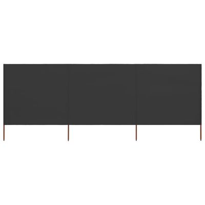 vidaXL Vindskydd 3 paneler tyg 400x120 cm antracit