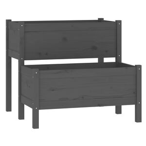 vidaXL Odlingsl&aring;da gr&aring; 84,5x84x75 cm massiv furu
