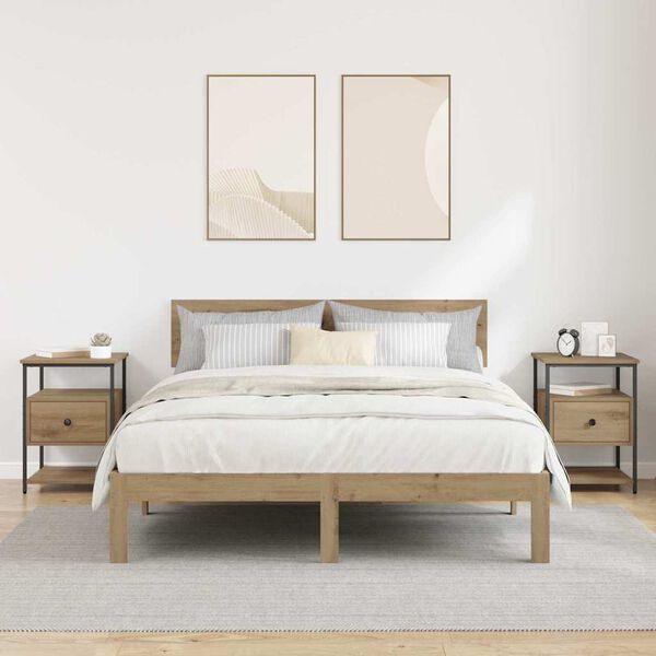 vidaXL Nattduksbord 2 pcs Artisan Ek 40 x 42 x 56 cm Konstruerat tr&auml;