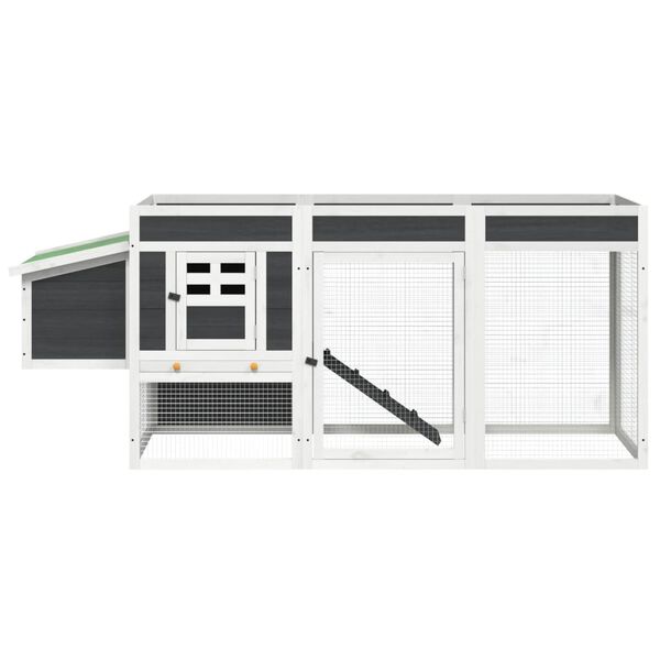 vidaXL H&ouml;nshus gr&aring; 204x50x84 cm massiv furu