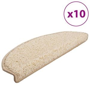 vidaXL Trappmattor 10 st 65x21x4 cm kr&auml;mf&auml;rgade halvrunda stora