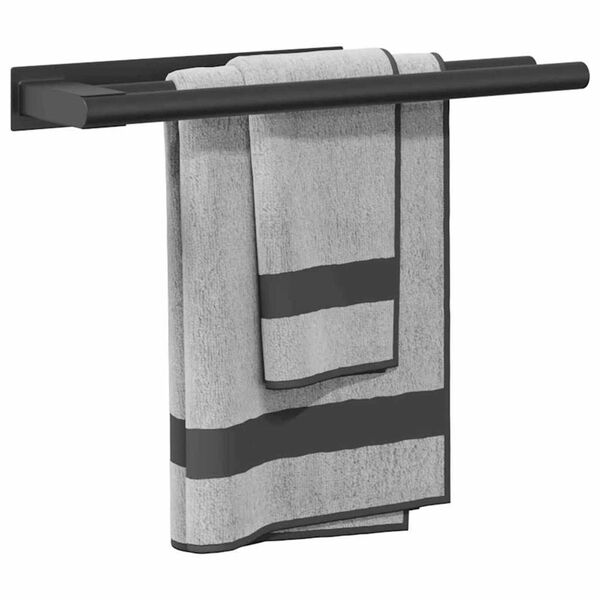 vidaXL Handdukshållare Svart 40 x 9 x 4 cm Rostfritt stål