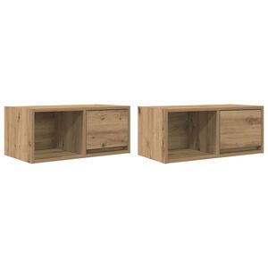 vidaXL TV-b&auml;nkar 2 st hantverksm&auml;ssig ek 60x31x25,5 cm konstruerat tr&auml;