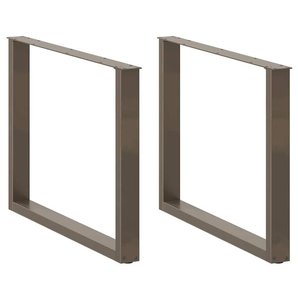 vidaXL Matbordsben U-formade 3 st naturstål 100x(72-73) cm stål