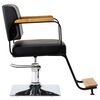 vidaXL Professionell fris&ouml;rstol svart konstl&auml;der