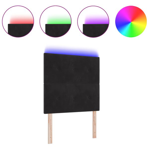 vidaXL LED huvuddyna med LED -remsljus Svart 100 cm Polyester