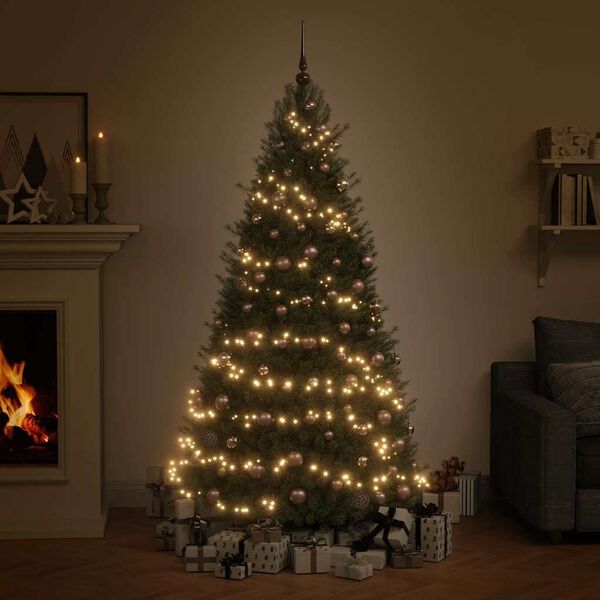 vidaXL Julgranskulor 120 st med spira och 300 LED roséguld