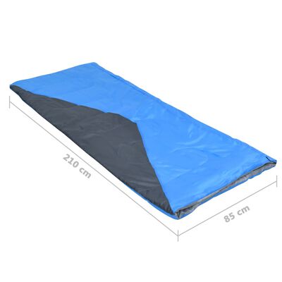 vidaXL Lätt sovsäck rektangulär blå 1100 g 10°C