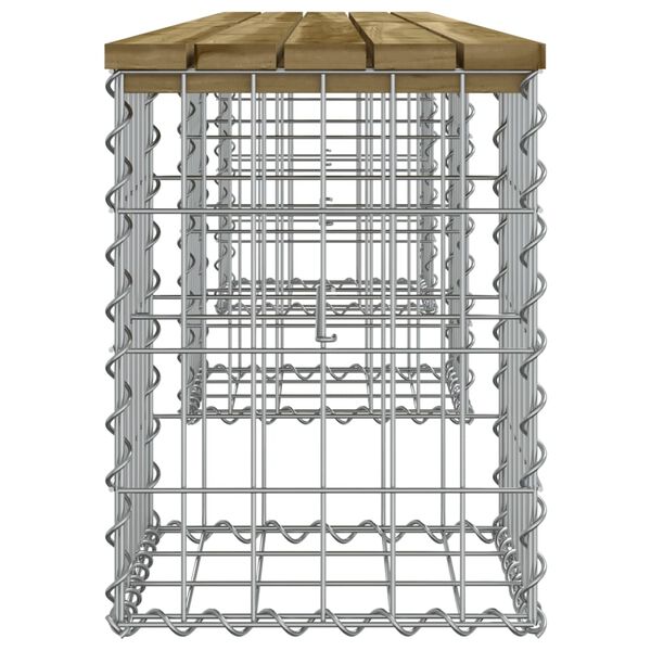 vidaXL Trädgårdsbänk gabion-design 203x31x42 cm tryckimpregnerad furu