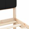 vidaXL Sängram med Klädd Huvudgavel Svart 75 x 190 cm Massiv furu