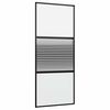 vidaXL Glasd&ouml;rr 90 x 2 x 205 cm Aluminium Svart