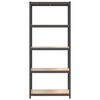 vidaXL Förvaringshyllor 2st antracit stål & konstruerat trä 5 hyllplan