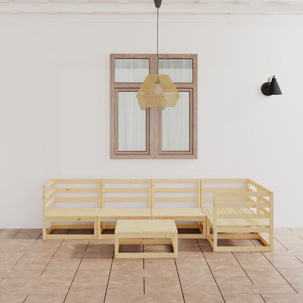 vidaXL Loungegrupp för trädgården 6 delar massiv furu