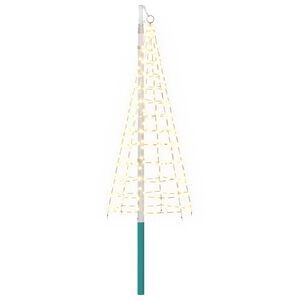 vidaXL Julgransbelysning med markspett och flaggst&aring;ng 180 cm