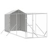 vidaXL Hundg&aring;rd med tak silver 2x6x2,5 m galvaniserat st&aring;l