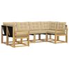 vidaXL Utomhussoffset med kudde 6 pcs Vit och Beige