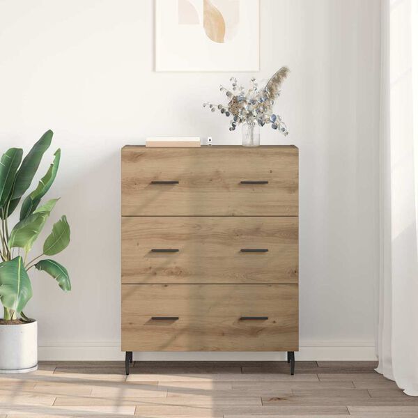 vidaXL Sideboard Artisan Ek 69,5 x 34 x 90 cm Konstruerat tr&auml; och j&auml;rn