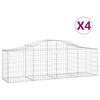 vidaXL Gabioner b&aring;gformade 4 st 200x50x60/80 cm galvaniserat j&auml;rn