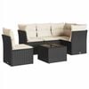 vidaXL Loungegrupp med dynor 6 delar svart konstrotting