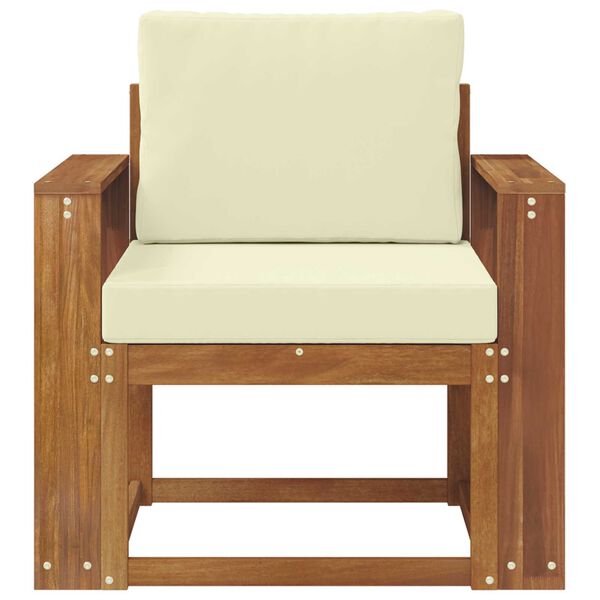 vidaXL Utomhussoffa Massivt akaciatr&auml; och polyester Naturf&auml;rg