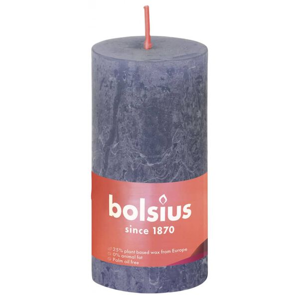 Bolsius Rustika blockljus 8-pack 100x50 mm skymningsbl&aring;