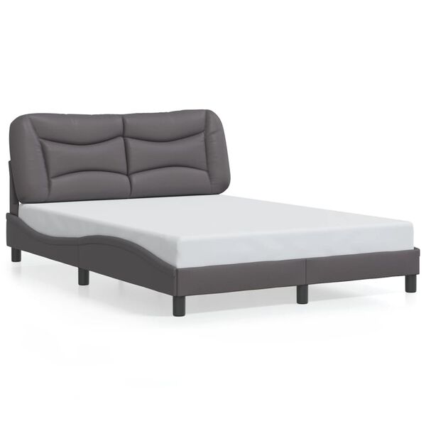 vidaXL Bed Frame without Mattress "Hvar" Grey 140x200 cm Faux Leather