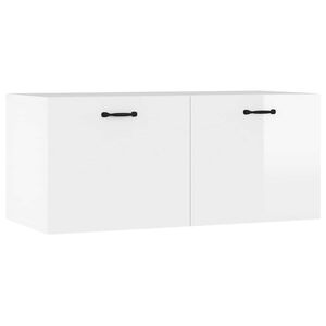 vidaXL V&auml;ggsk&aring;p vit h&ouml;gglans 80x36,5x35 cm konstruerat tr&auml;