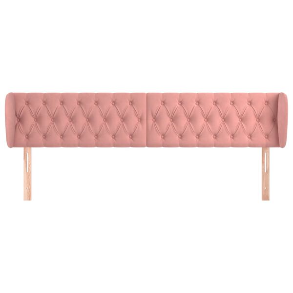 vidaXL S&auml;nggavel med kanter rosa 183x23x78/88 cm sammet
