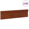 vidaXL Snigelfence 16 st 100 x 3,5 x 25 cm V&auml;derbest&auml;ndig st&aring;l Rostig