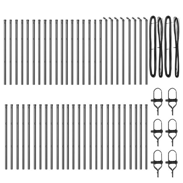 vidaXL Stängselstolpe 52 pcs Grå 3,2 x 3,2 x 100 cm