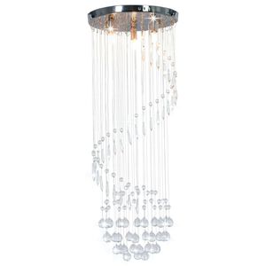 vidaXL Taklampa med kristallp&auml;rlor silver spiral G9