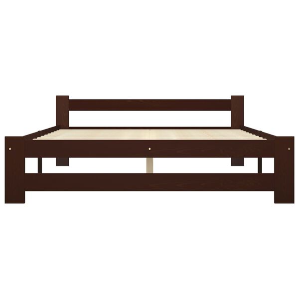 vidaXL Sängram med 4 lådor mörkbrun massiv furu 180x200 cm
