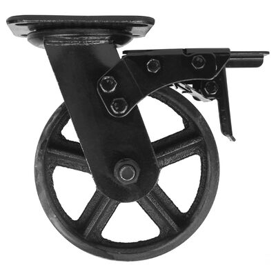 Mac Lean Länkhjul med broms 150 mm svart