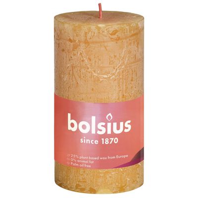 Bolsius Rustika blockljus Shine 8-pack 100x50 mm honungsgul