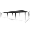 vidaXL Partytält PE 3x9 m antracit