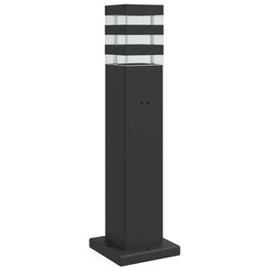 vidaXL Utomhusgolvlampa med eluttag svart 50 cm aluminium
