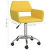vidaXL Snurrbar matstol gul tyg