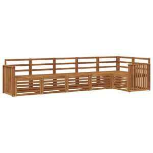 vidaXL Sektionsoffgrupp 6 pcs Naturf&auml;rg Massivt Akaciatr&auml;