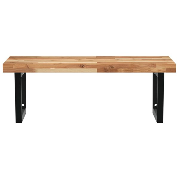 vidaXL V&auml;ggmonterad handfatshylla st&aring;l och massivt akaciatr&auml;