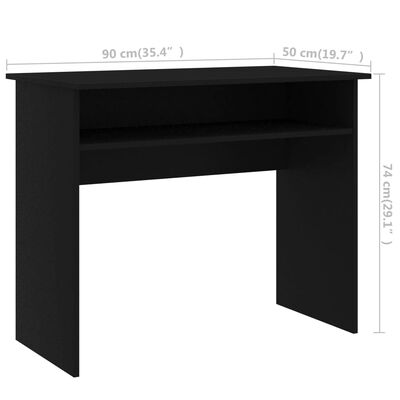 vidaXL Skrivbord svart 90x50x74 cm konstruerat trä