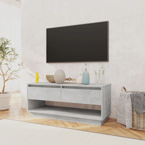 vidaXL Tv-bänk betonggrå 102x41x44 cm konstruerat trä